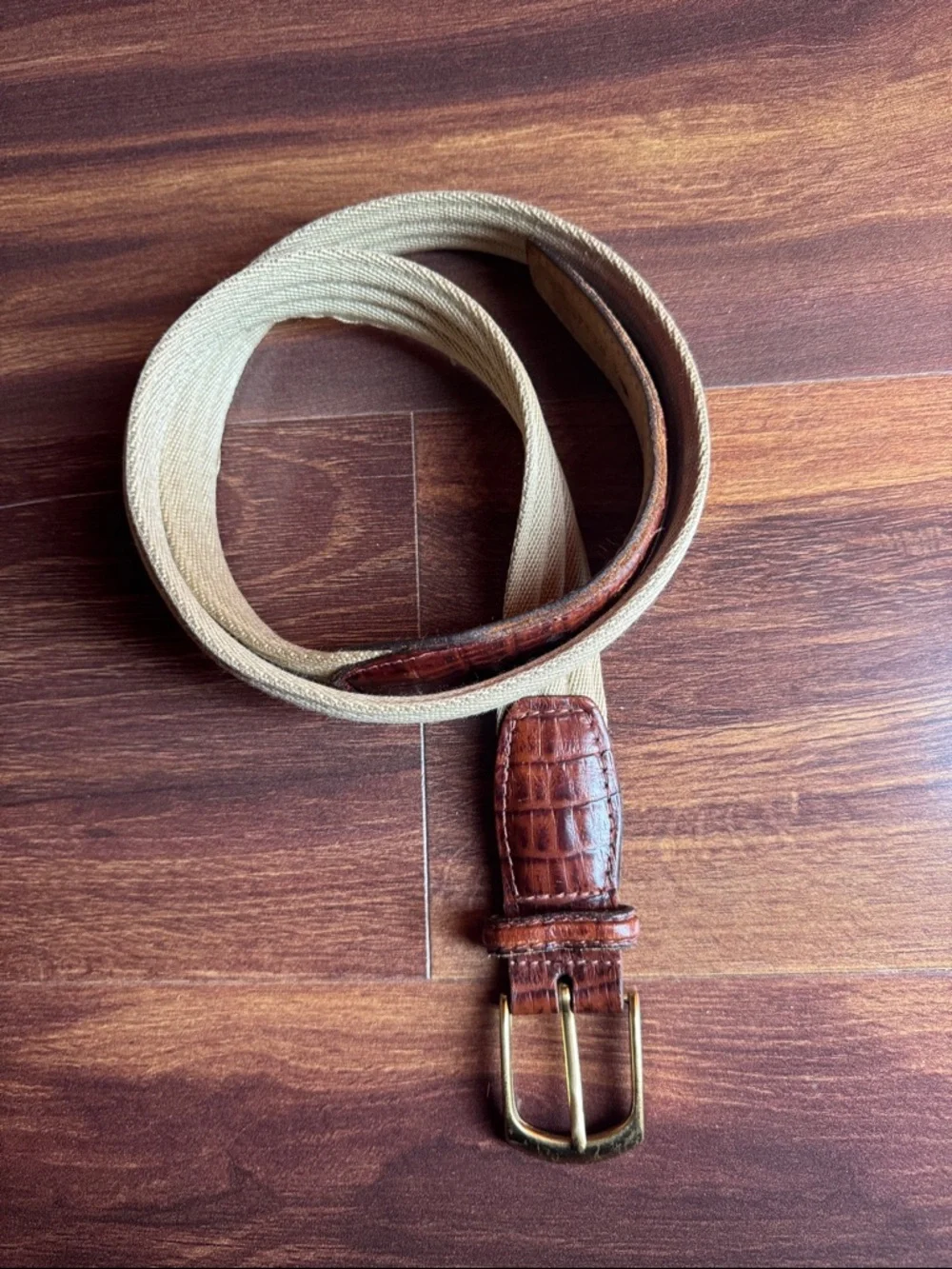 COLE HAAN Men's Cotton/Leather Belt Size 36